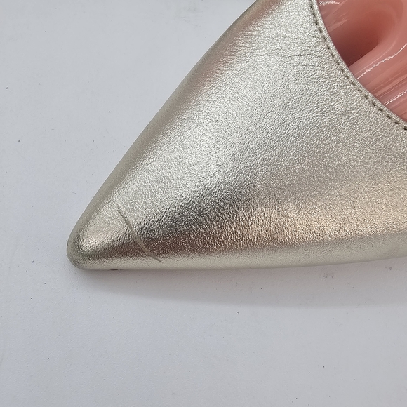 Marc Fisher Arnette Pointy Toe Ankle Strap Block Heel Pumps Gold Leather Sz 6.5 - Picture 14 of 14